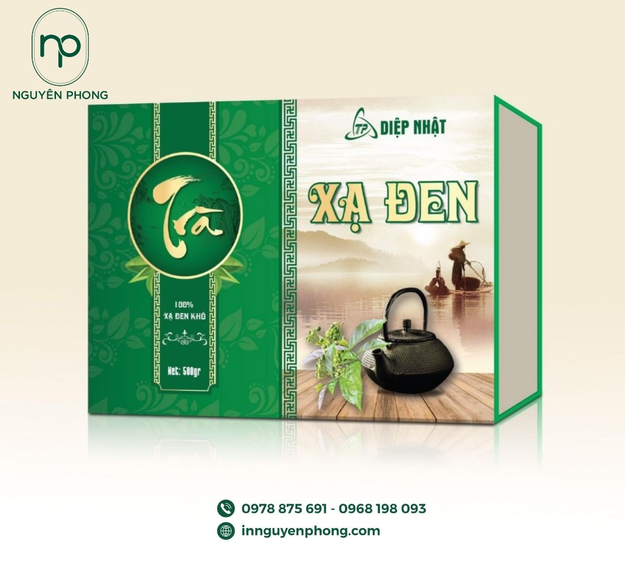 In hộp giấy đựng cao xạ đen tinh tế